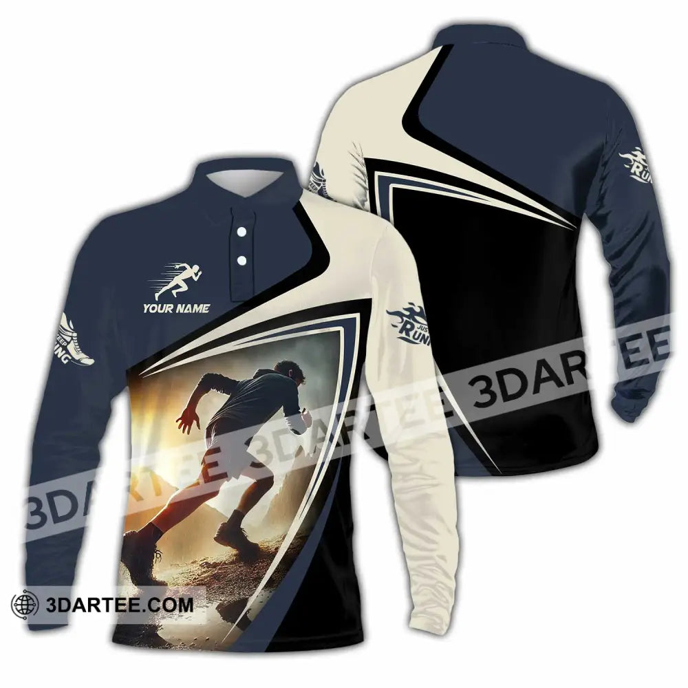 Unisex Shirt - Custom Running 3D Shirt Long Sleeve Polo / S T-shirt