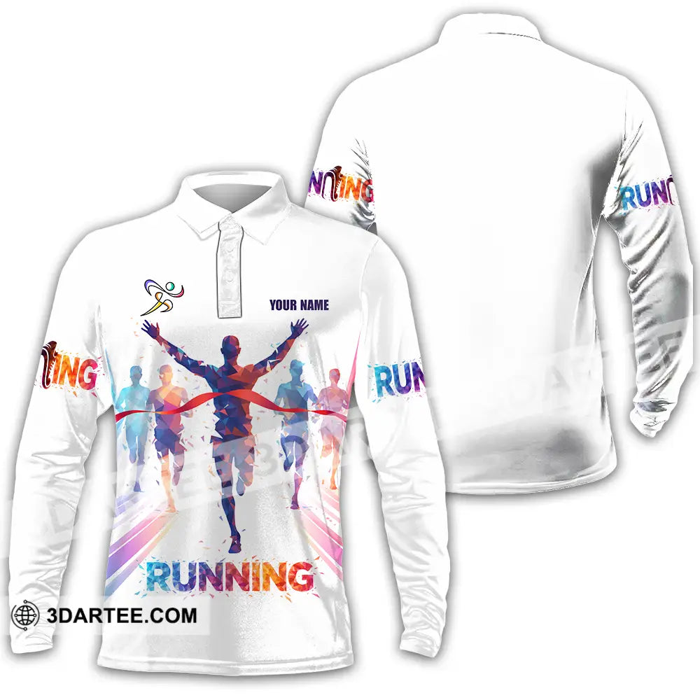 Unisex Shirt - Custom Running 3D Shirt - Long Sleeve Polo / S - T-shirt