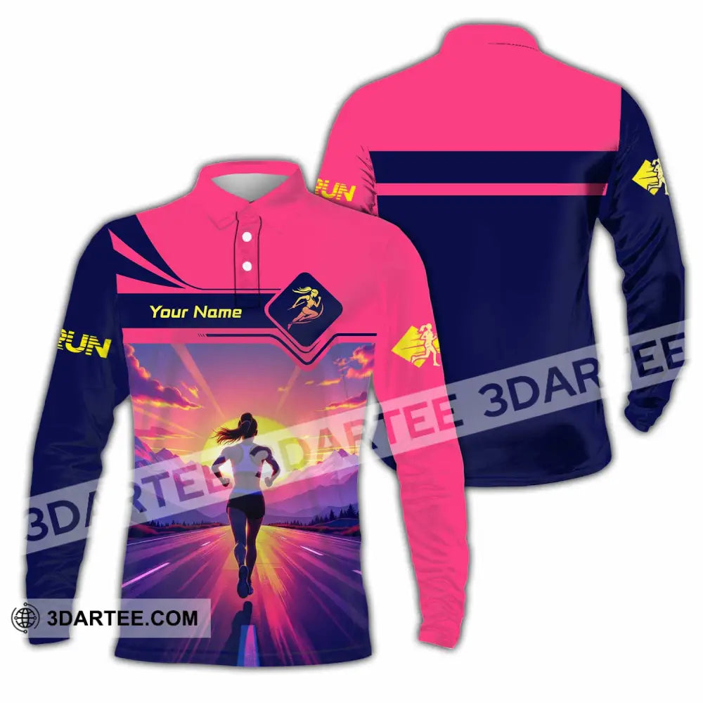 Unisex Shirt - Custom Running 3D Shirt Long Sleeve Polo / S T-shirt