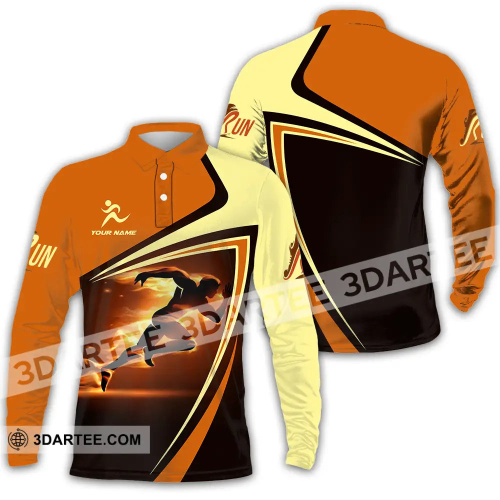 Unisex Shirt - Custom Running 3D Shirt Long Sleeve Polo / S T-shirt