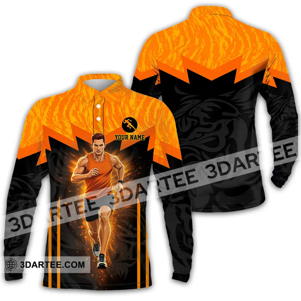 Unisex Shirt - Custom Running 3D Shirt Long Sleeve Polo / S T-shirt