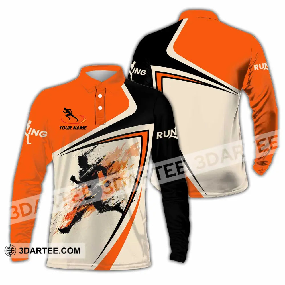 Unisex Shirt - Custom Running 3D Shirt Long Sleeve Polo / S T-shirt