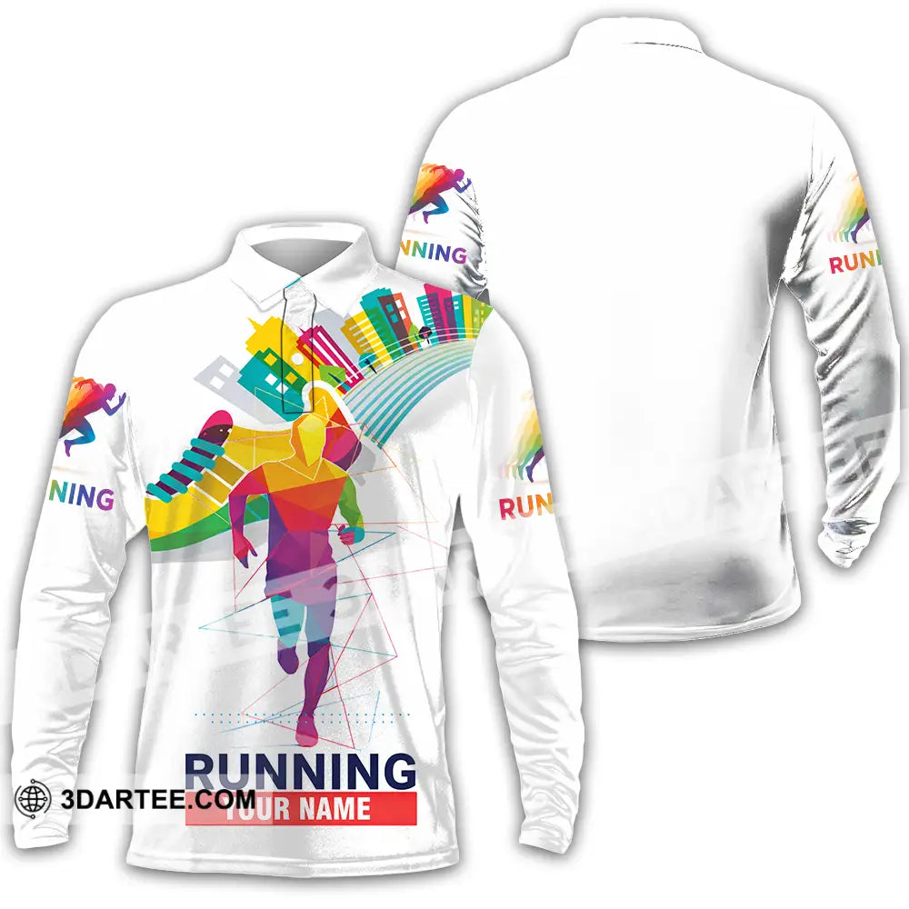 Unisex Shirt - Custom Running 3D Shirt - Long Sleeve Polo / S - T-shirt