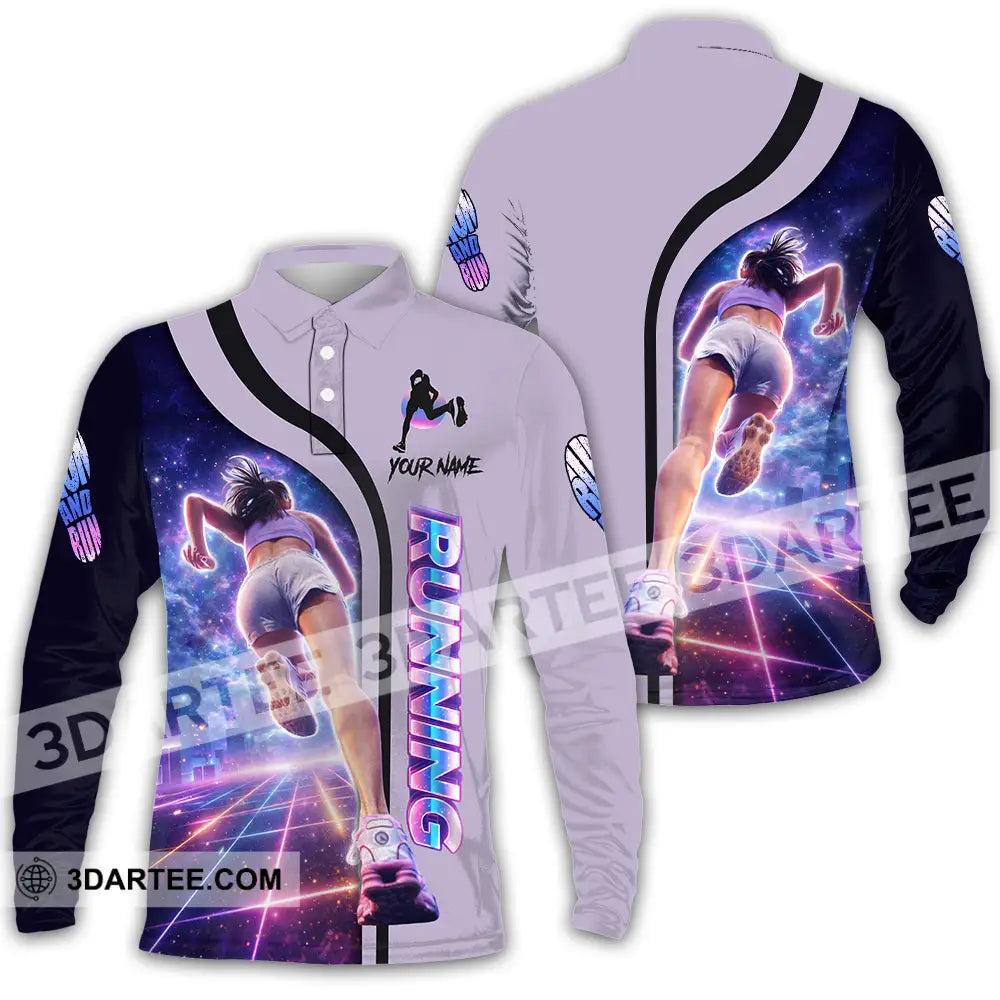 Unisex Shirt - Custom Running 3D Shirt Long Sleeve Polo / S T-shirt