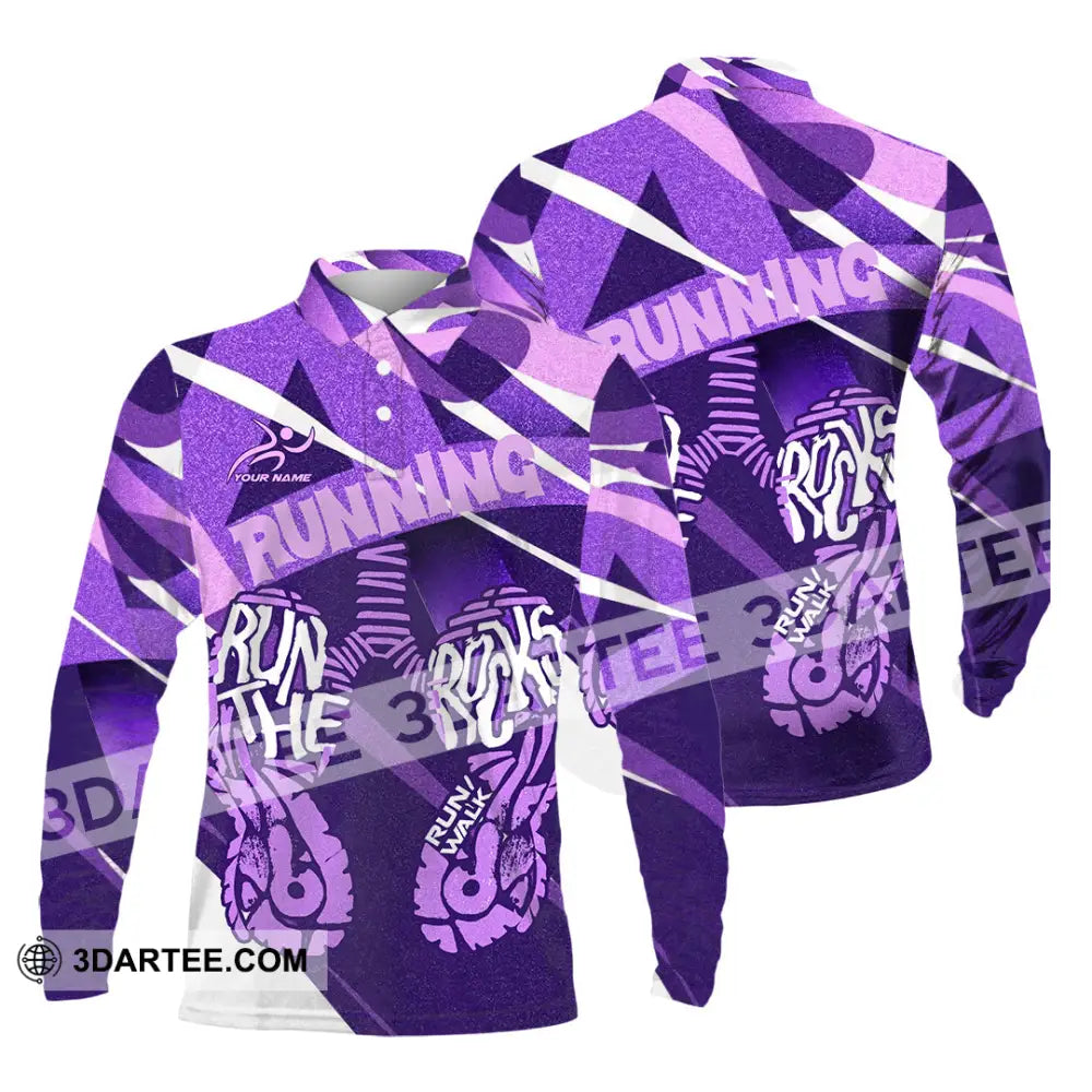 Unisex Shirt - Custom Running 3D Shirt Long Sleeve Polo / S T-shirt