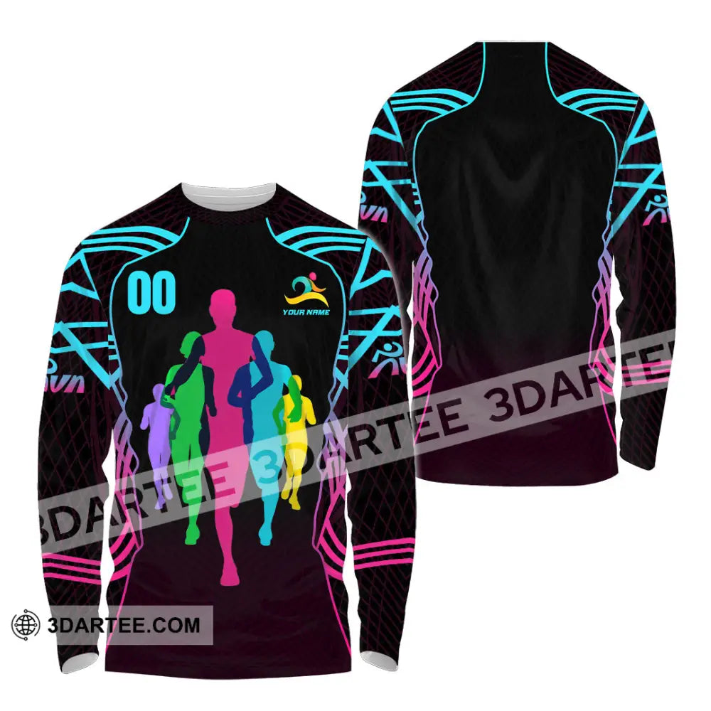 Unisex Shirt - Custom Running 3D Shirt Long Sleeve Polo / S T-shirt
