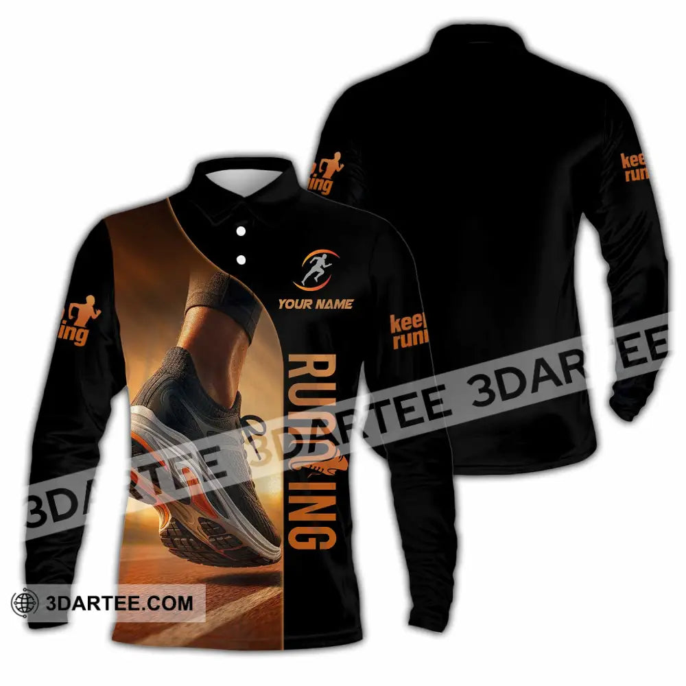 Unisex Shirt - Custom Running 3D Shirt Long Sleeve Polo / S T-shirt