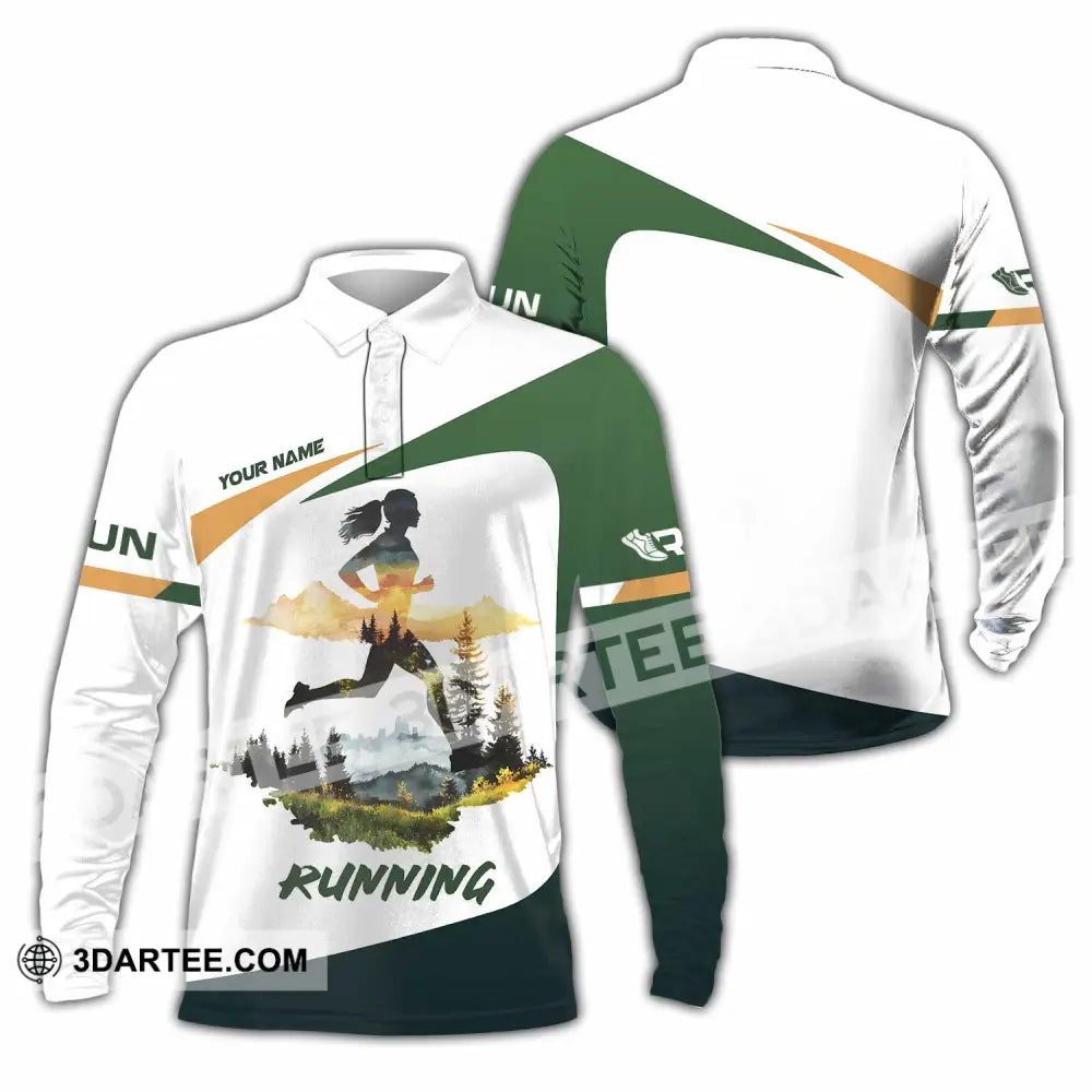 Unisex Shirt - Custom Running 3D Shirt Long Sleeve Polo / S T-shirt