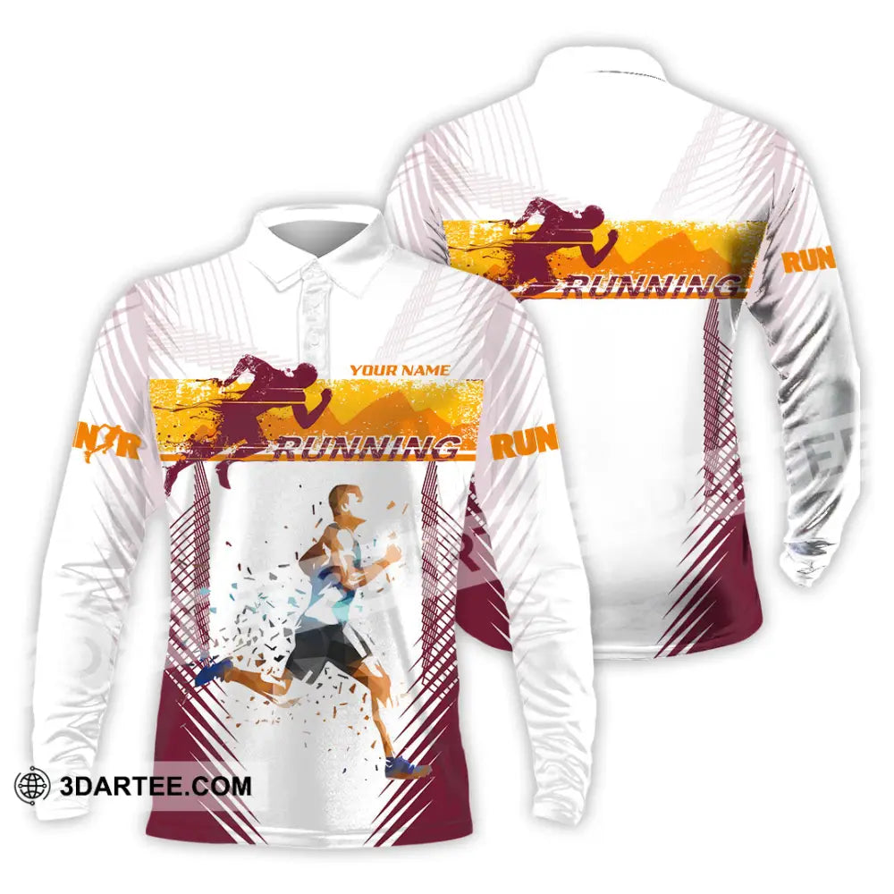 Unisex Shirt - Custom Running 3D Shirt Long Sleeve Polo / S T-shirt