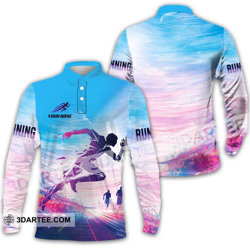 Unisex Shirt - Custom Running 3D Shirt - Long Sleeve Polo / S - T-shirt