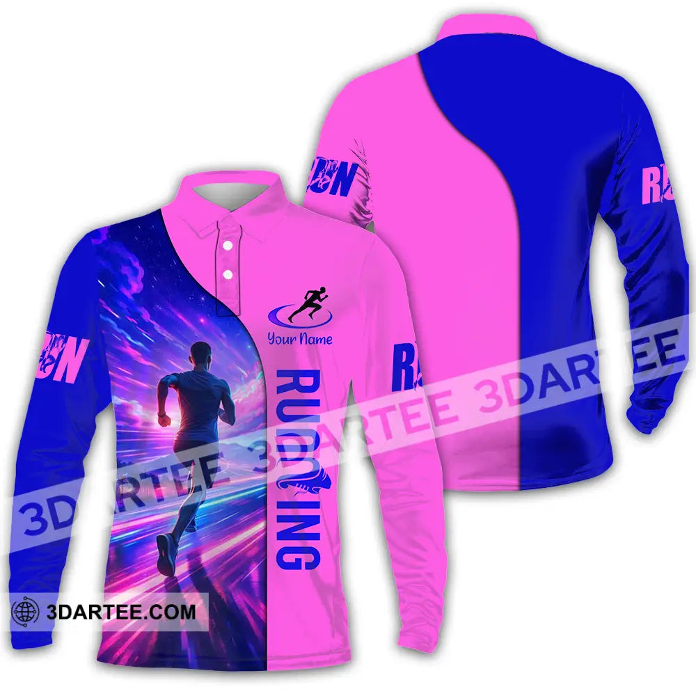 Unisex Shirt - Custom Running 3D Shirt Long Sleeve Polo / S T-shirt