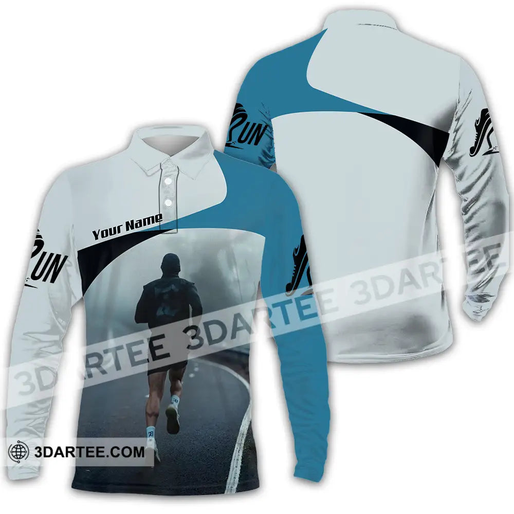 Unisex Shirt - Custom Running 3D Shirt - Long Sleeve Polo / S - T-shirt