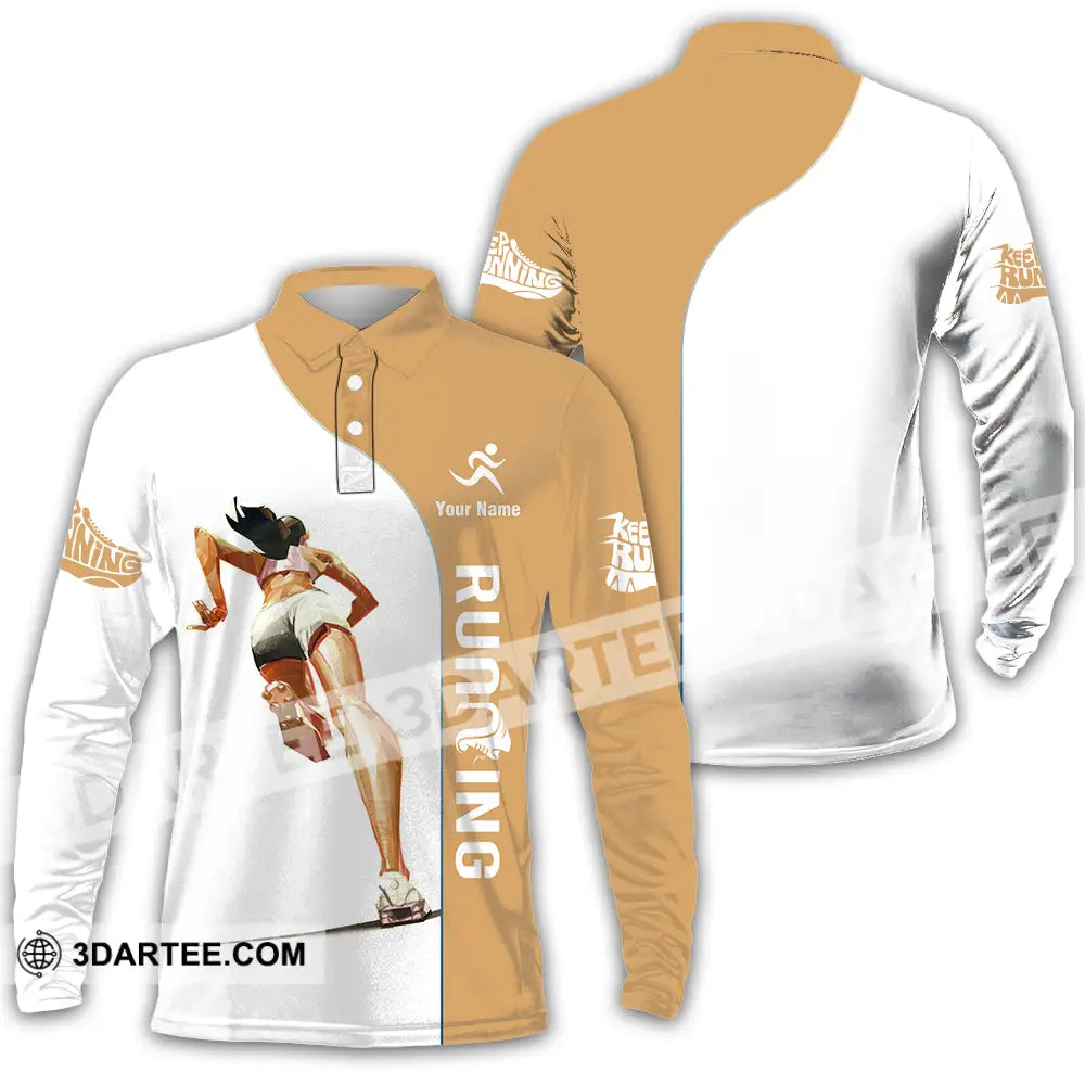 Unisex Shirt - Custom Running 3D Shirt Long Sleeve Polo / S T-shirt