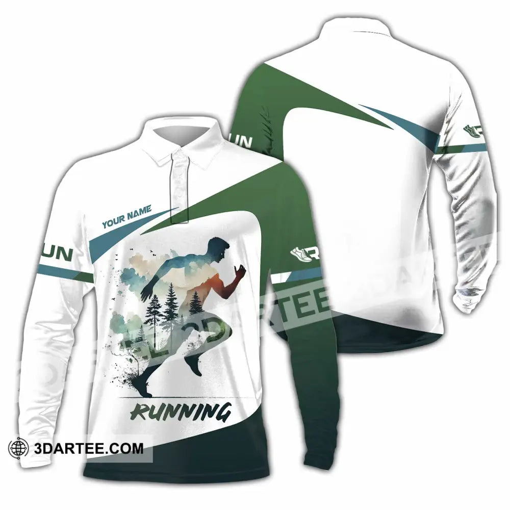 Unisex Shirt - Custom Running 3D Shirt Long Sleeve Polo / S T-shirt