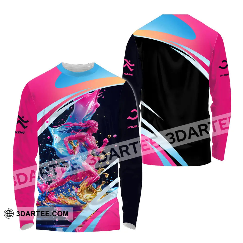 Unisex Shirt - Custom Running 3D Shirt Long Sleeve Shirt / S T-shirt