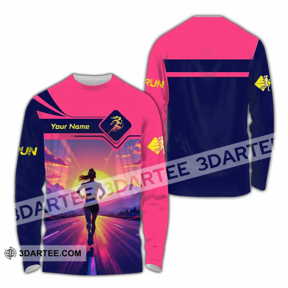 Unisex Shirt - Custom Running 3D Shirt Long Sleeve Shirt / S T-shirt