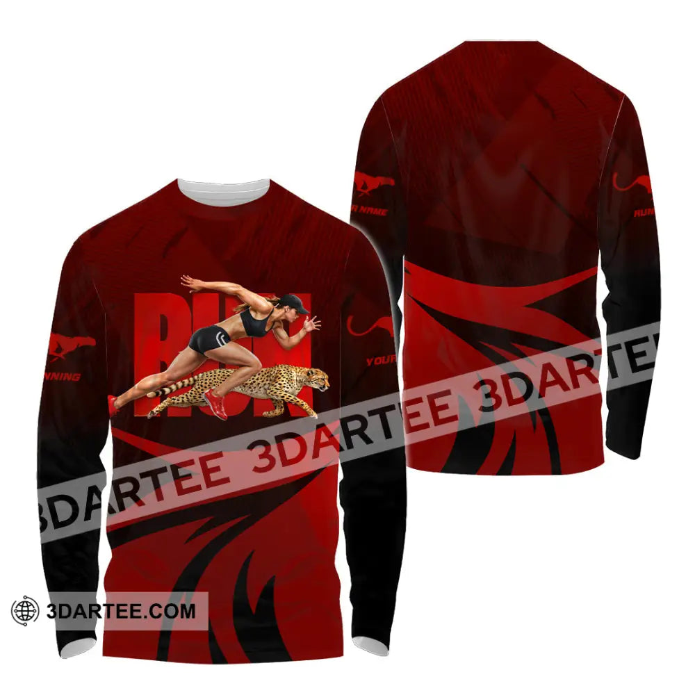Unisex Shirt - Custom Running 3D Shirt Long Sleeve Shirt / S T-shirt