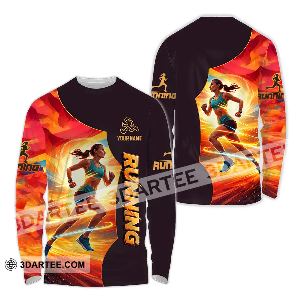 Unisex Shirt - Custom Running 3D Shirt Long Sleeve Shirt / S T-shirt