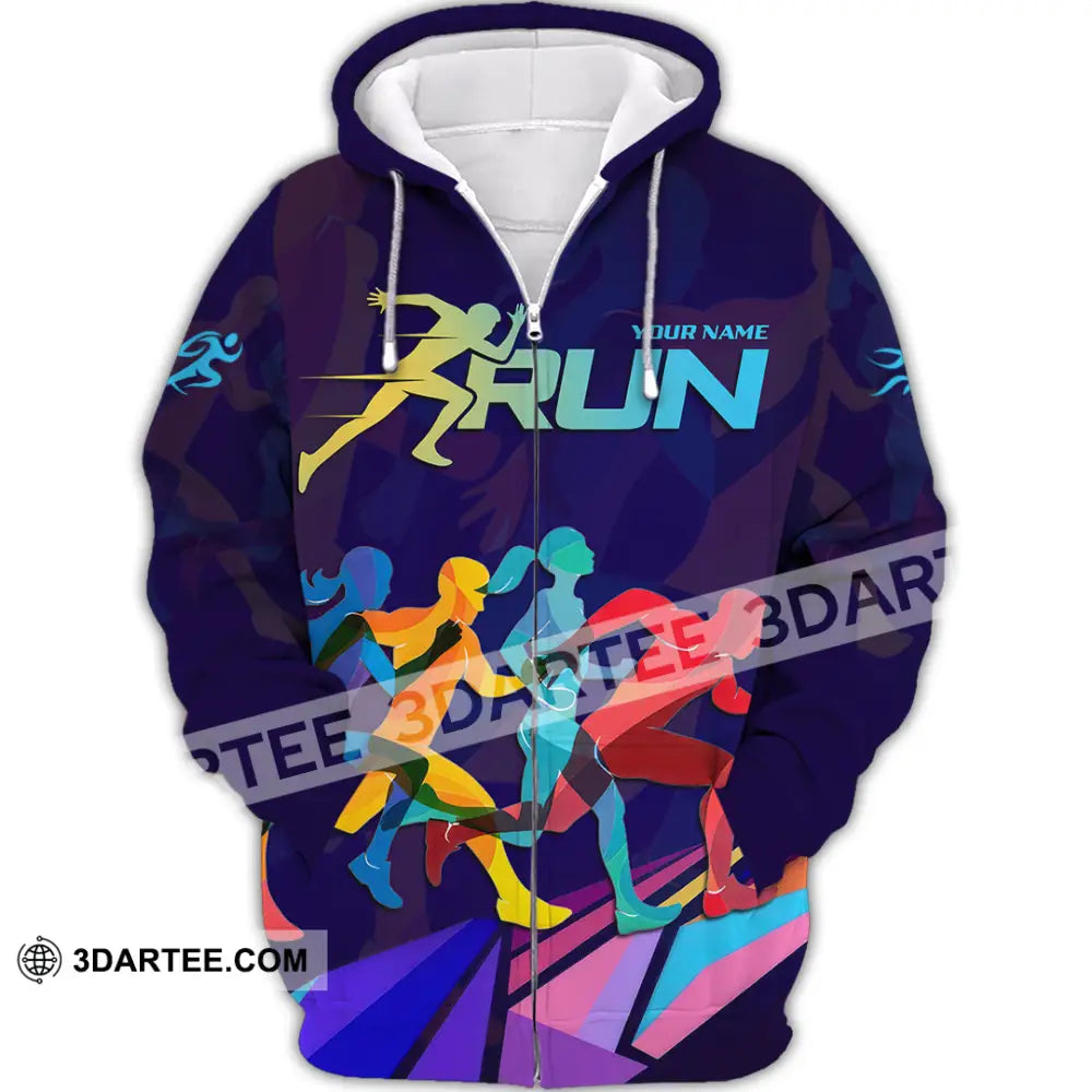 Unisex Shirt - Custom Running 3D Shirt Zipper Hoodie / S T-shirt
