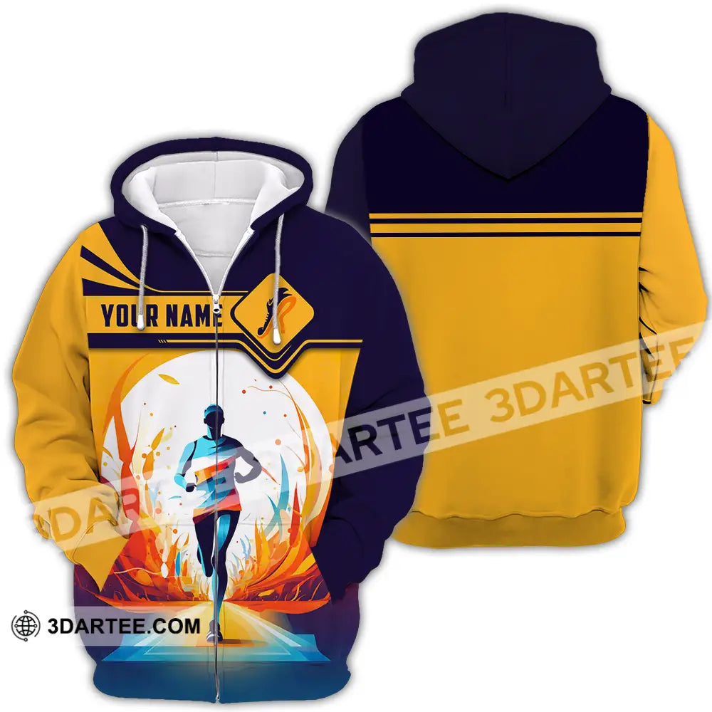 Unisex Shirt - Custom Running 3D Shirt Zipper Hoodie / S T-shirt