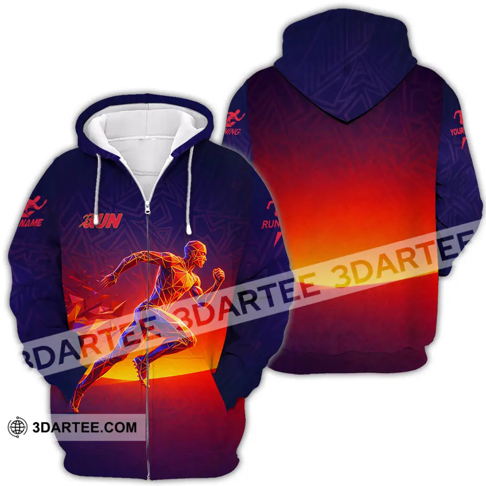 Unisex Shirt - Custom Running 3D Shirt Zipper Hoodie / S T-shirt