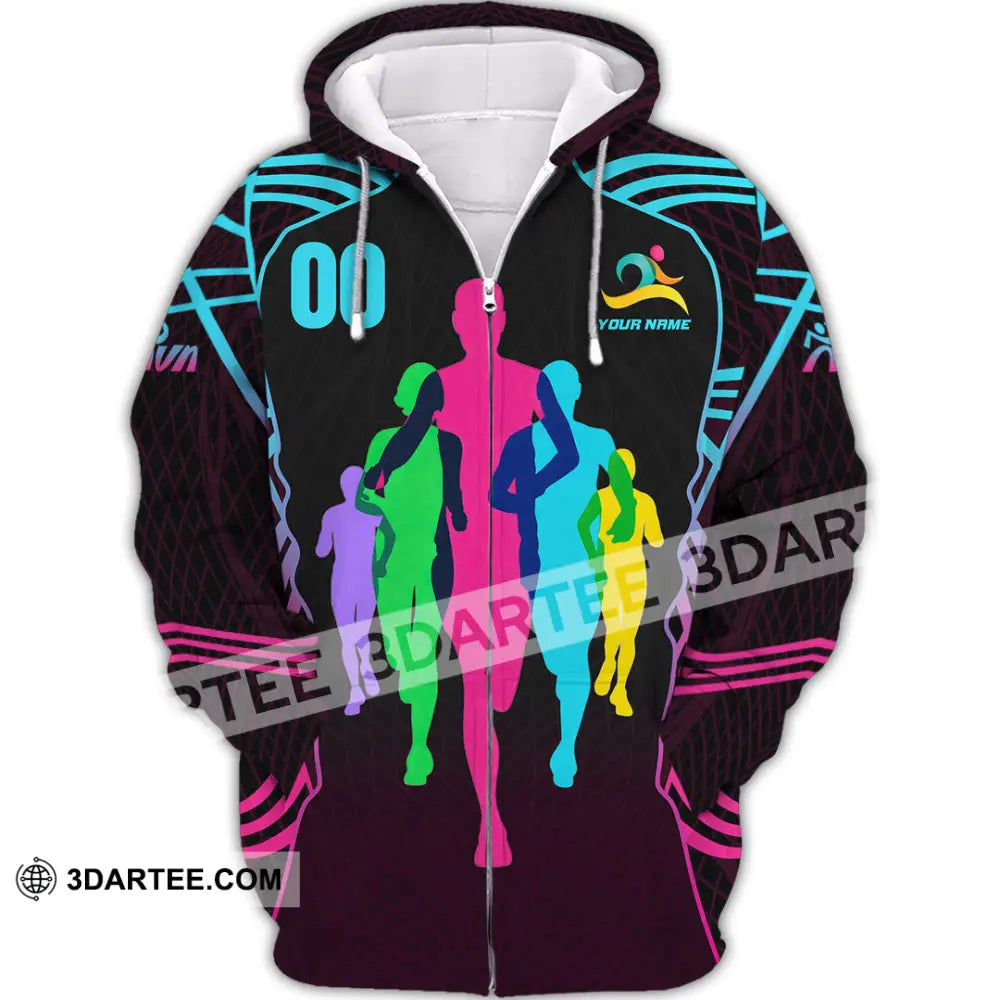 Unisex Shirt - Custom Running 3D Shirt Zipper Hoodie / S T-shirt