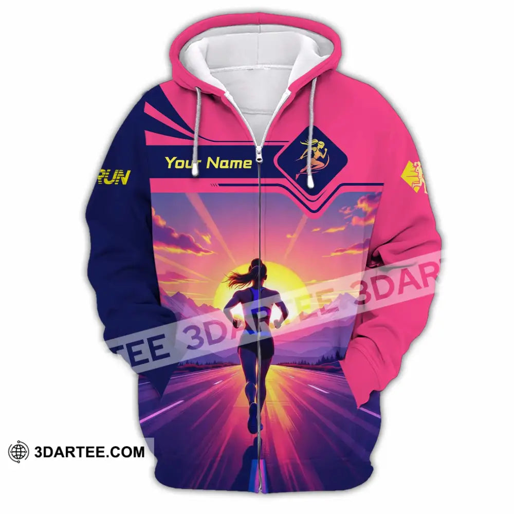 Unisex Shirt - Custom Running 3D Shirt Zipper Hoodie / S T-shirt