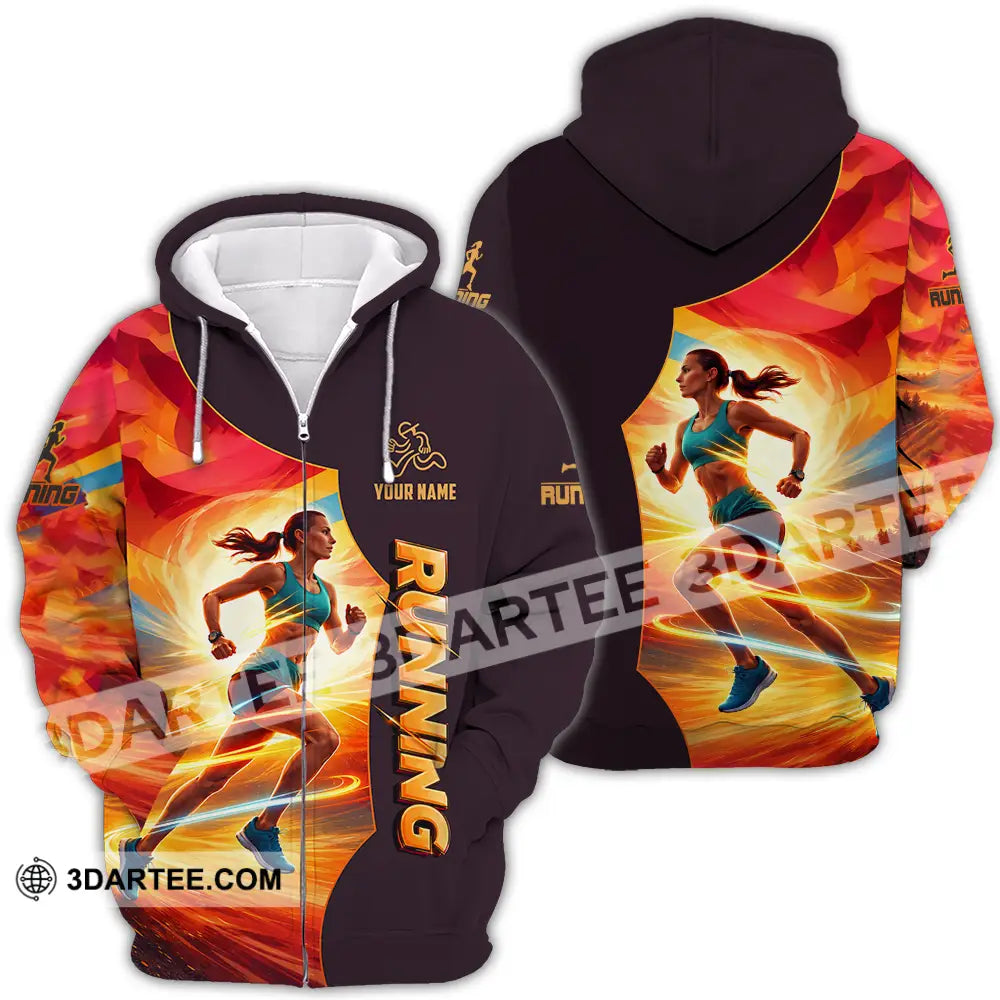 Unisex Shirt - Custom Running 3D Shirt Zipper Hoodie / S T-shirt