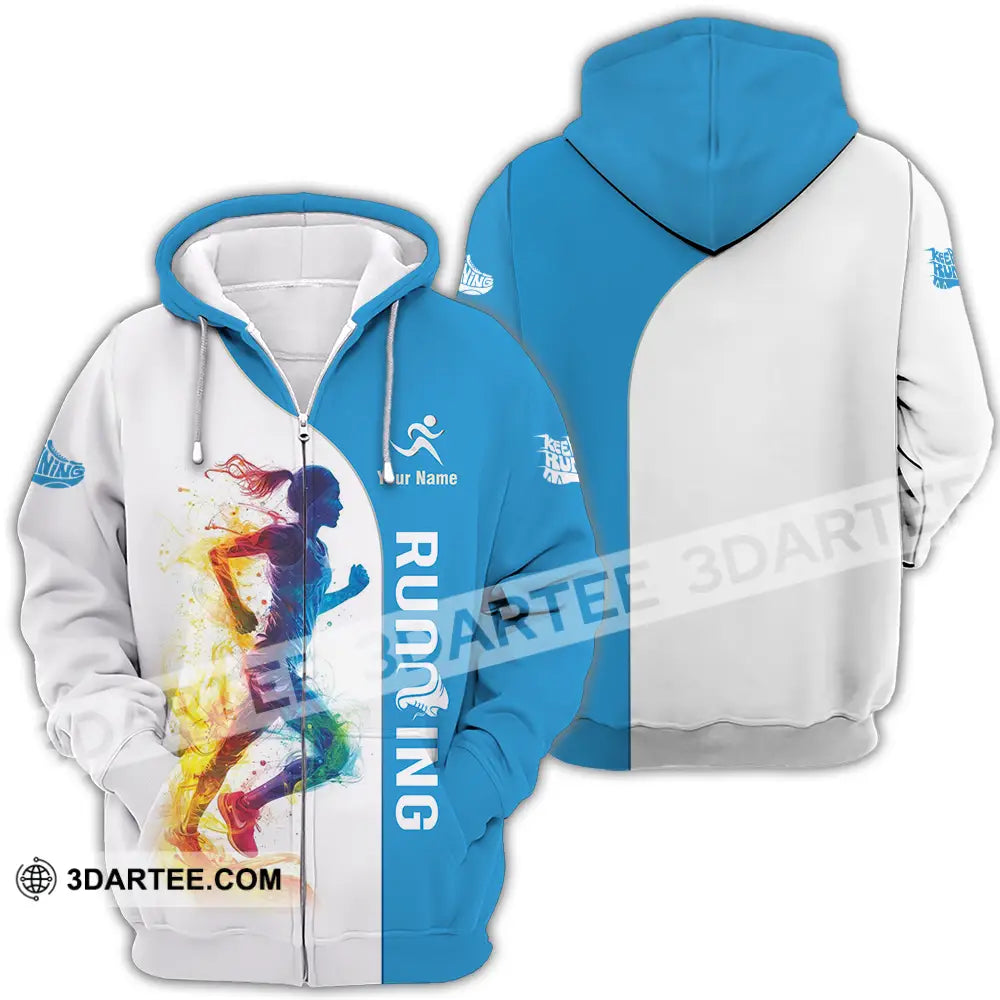Unisex Shirt - Custom Running 3D Shirt Zipper Hoodie / S T-shirt
