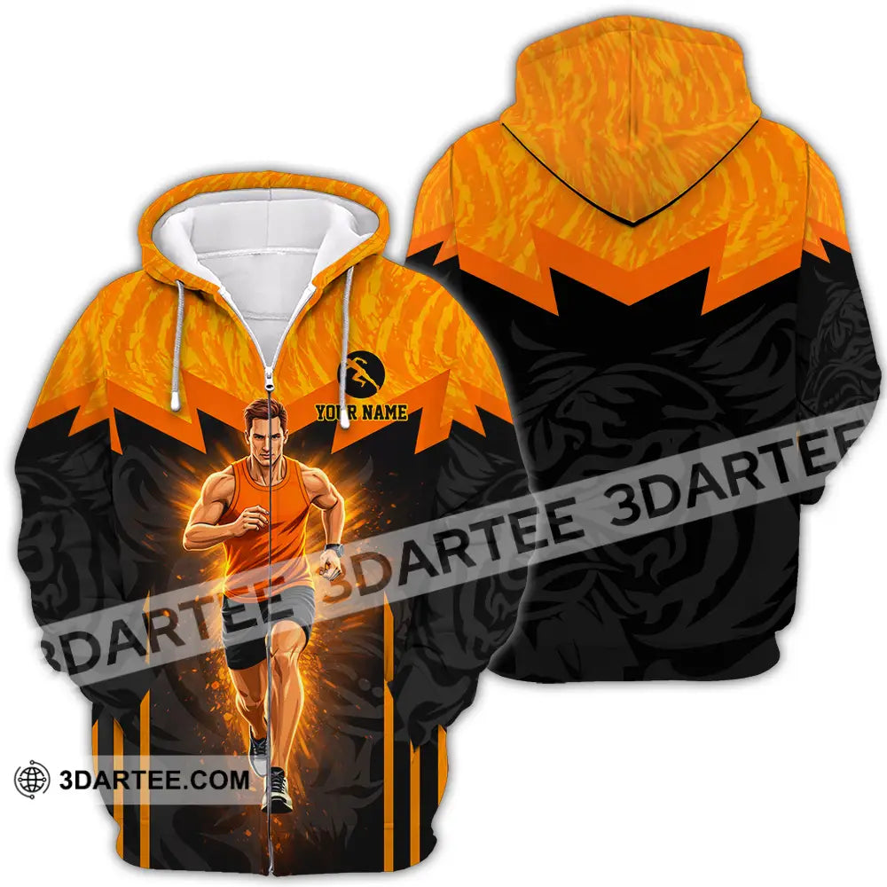 Unisex Shirt - Custom Running 3D Shirt Zipper Hoodie / S T-shirt