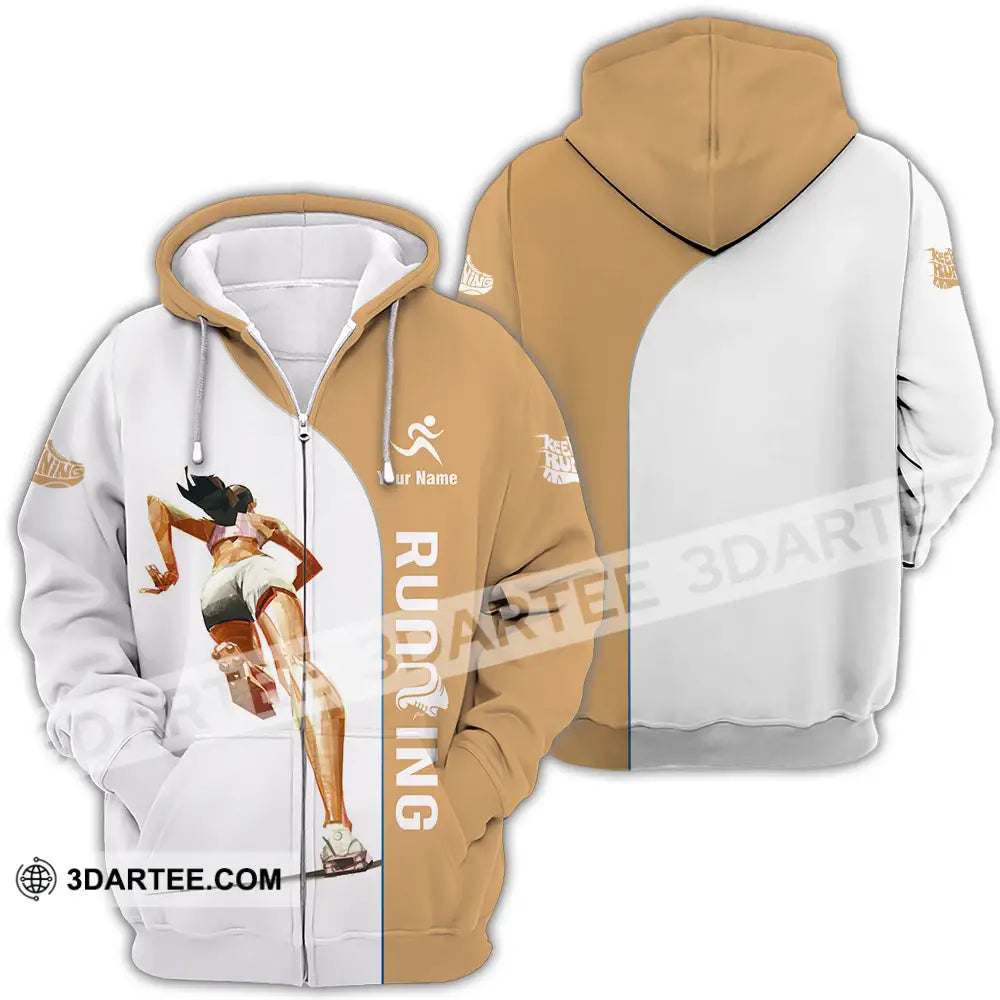 Unisex Shirt - Custom Running 3D Shirt Zipper Hoodie / S T-shirt