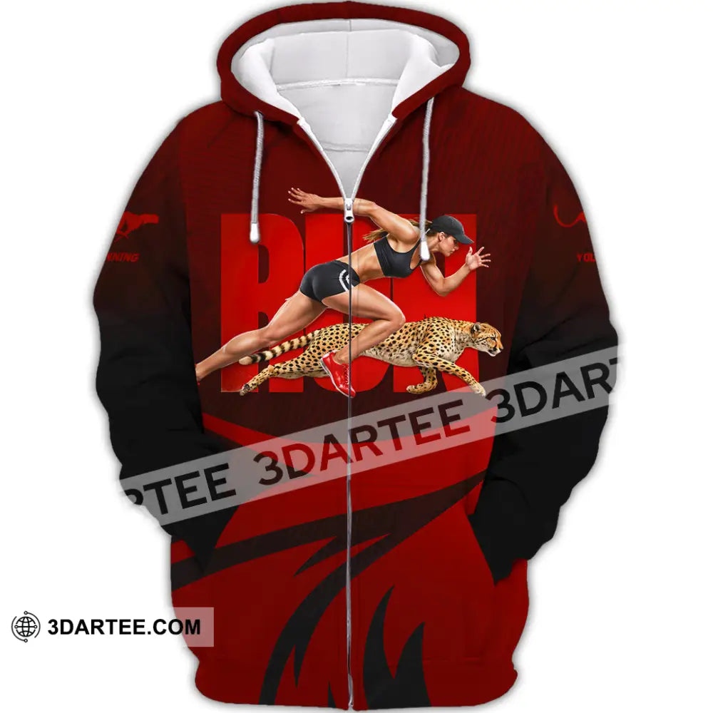 Unisex Shirt - Custom Running 3D Shirt Zipper Hoodie / S T-shirt