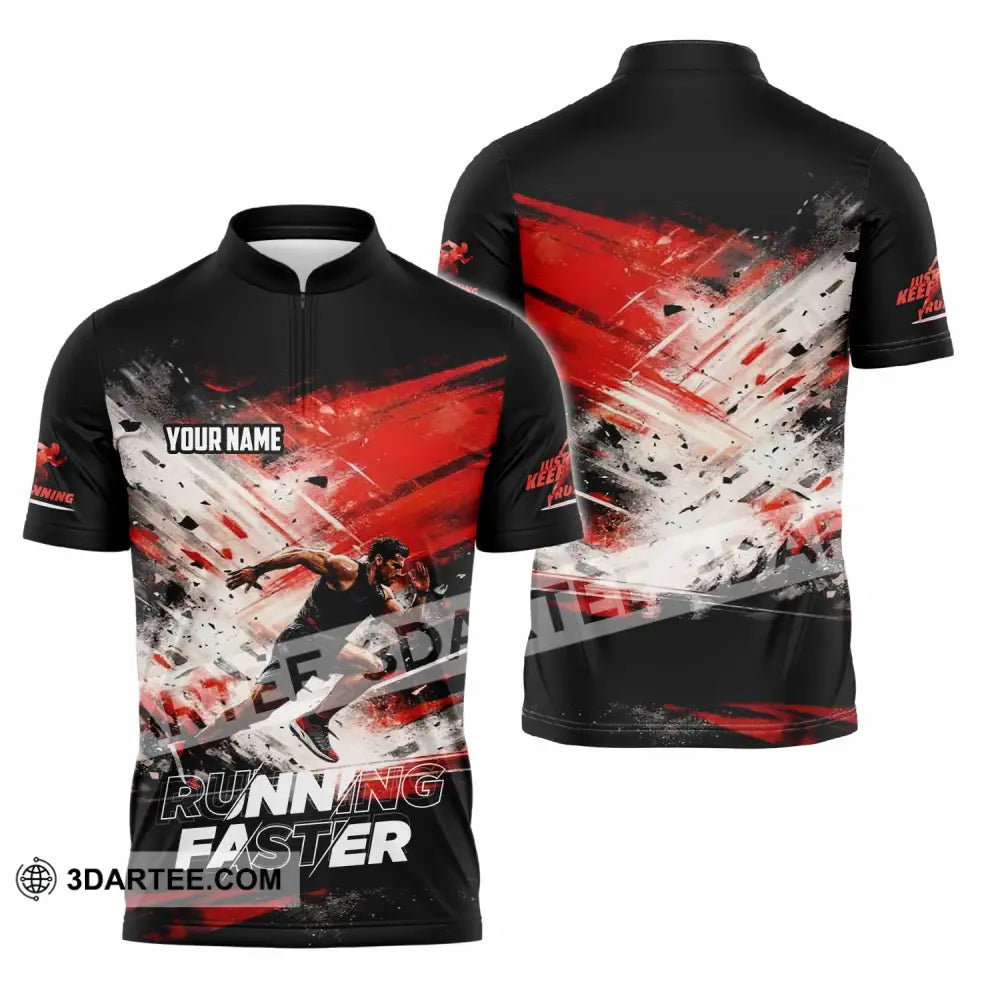 Unisex Shirt - Custom Running 3D Shirt - Zipper Polo Shirt / S - T-shirt