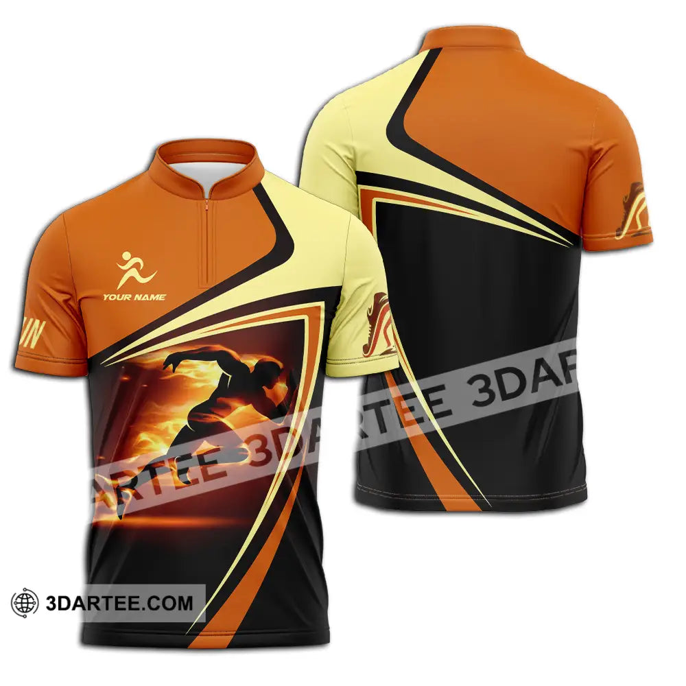 Unisex Shirt - Custom Running 3D Shirt Zipper Polo Shirt / S T-shirt
