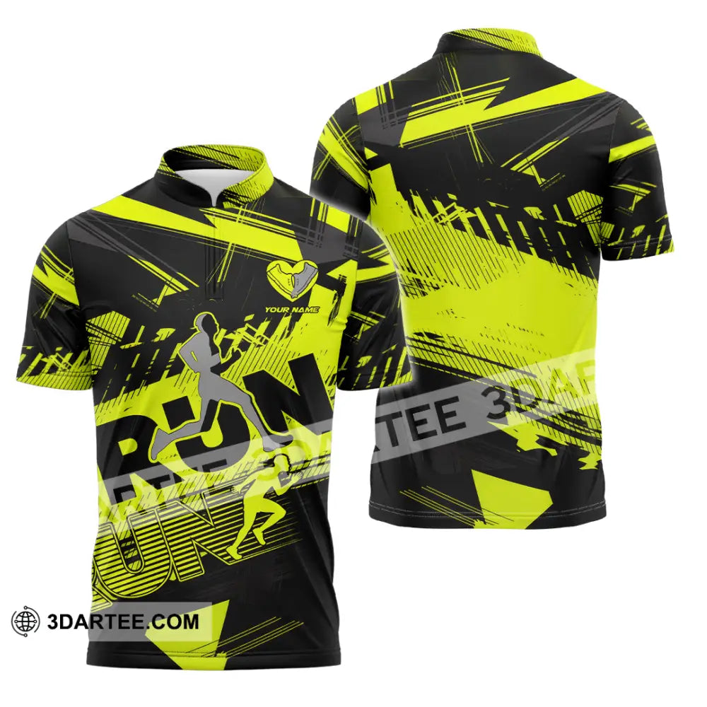 Unisex Shirt - Custom Running 3D Shirt Zipper Polo Shirt / S T-shirt