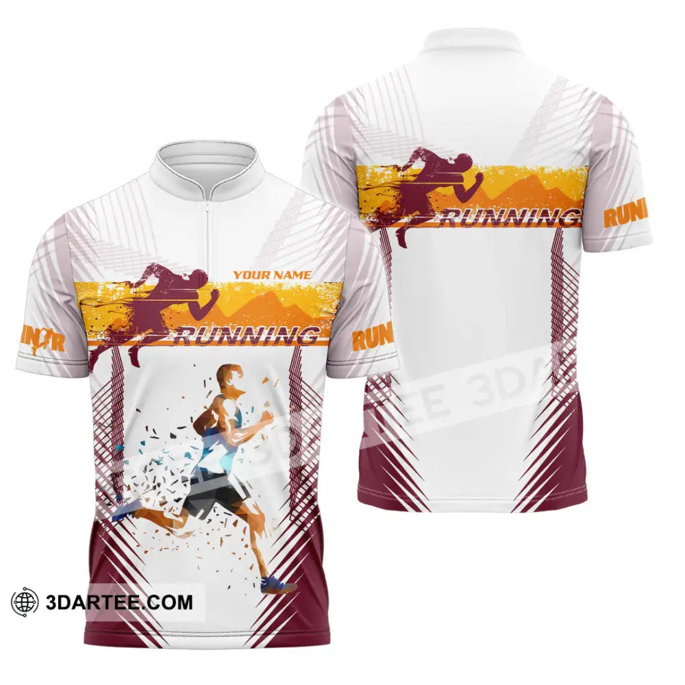 Unisex Shirt - Custom Running 3D Shirt Zipper Polo Shirt / S T-shirt