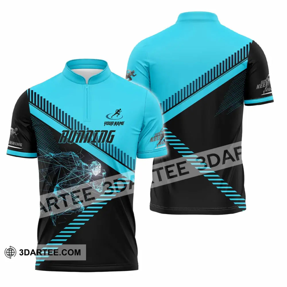 Unisex Shirt - Custom Running 3D Shirt Zipper Polo Shirt / S T-shirt