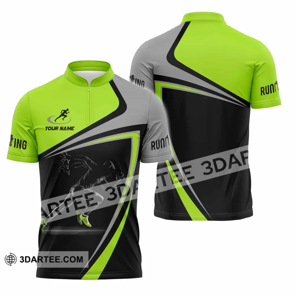 Unisex Shirt - Custom Running 3D Shirt Zipper Polo Shirt / S T-shirt