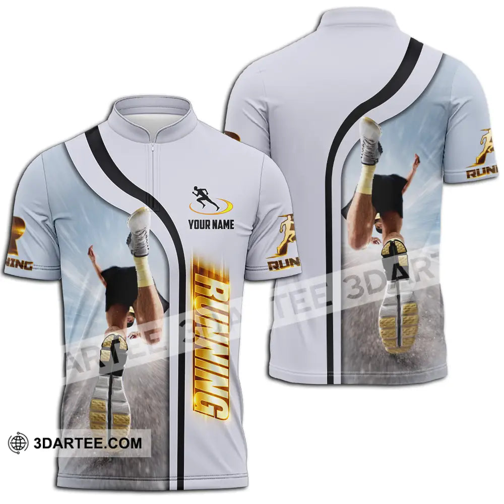 Unisex Shirt - Custom Running 3D Shirt Zipper Polo Shirt / S T-shirt
