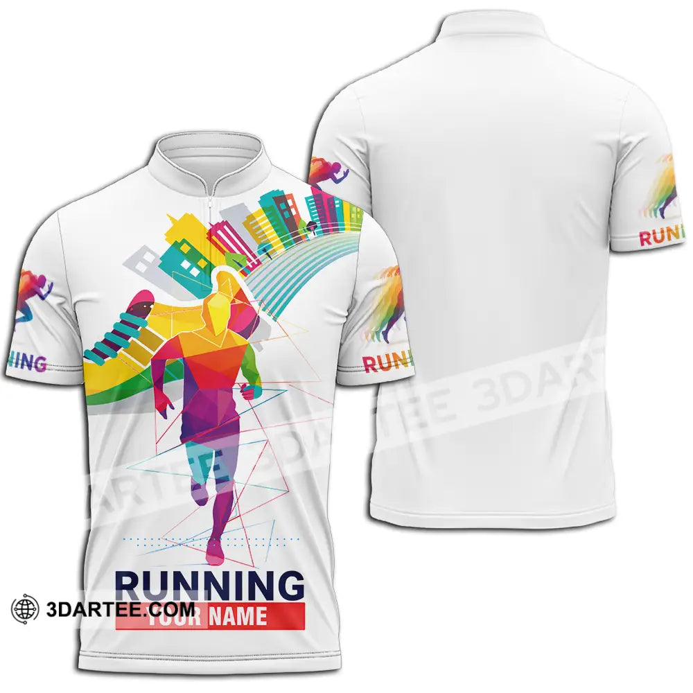 Unisex Shirt - Custom Running 3D Shirt - Zipper Polo Shirt / S - T-shirt
