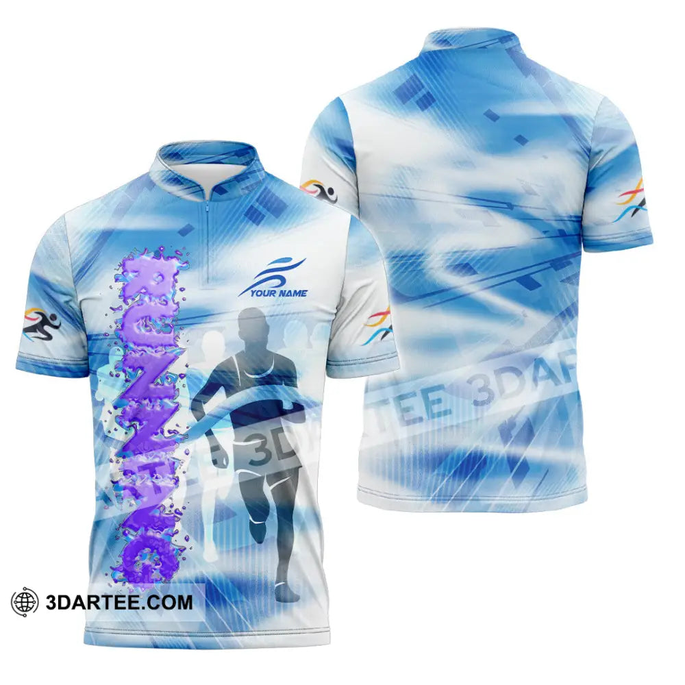 Unisex Shirt - Custom Running 3D Shirt - Zipper Polo Shirt / S - T-shirt