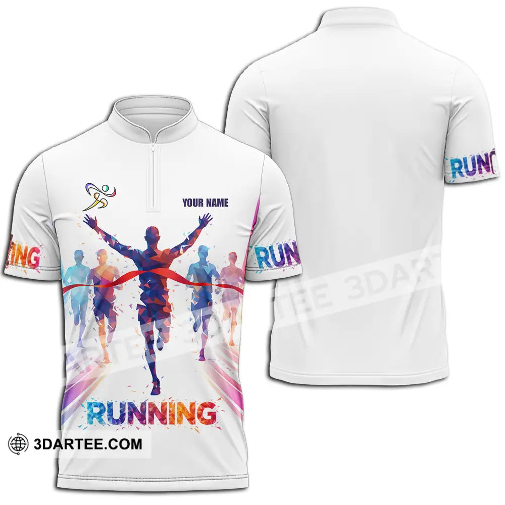 Unisex Shirt - Custom Running 3D Shirt - Zipper Polo Shirt / S - T-shirt