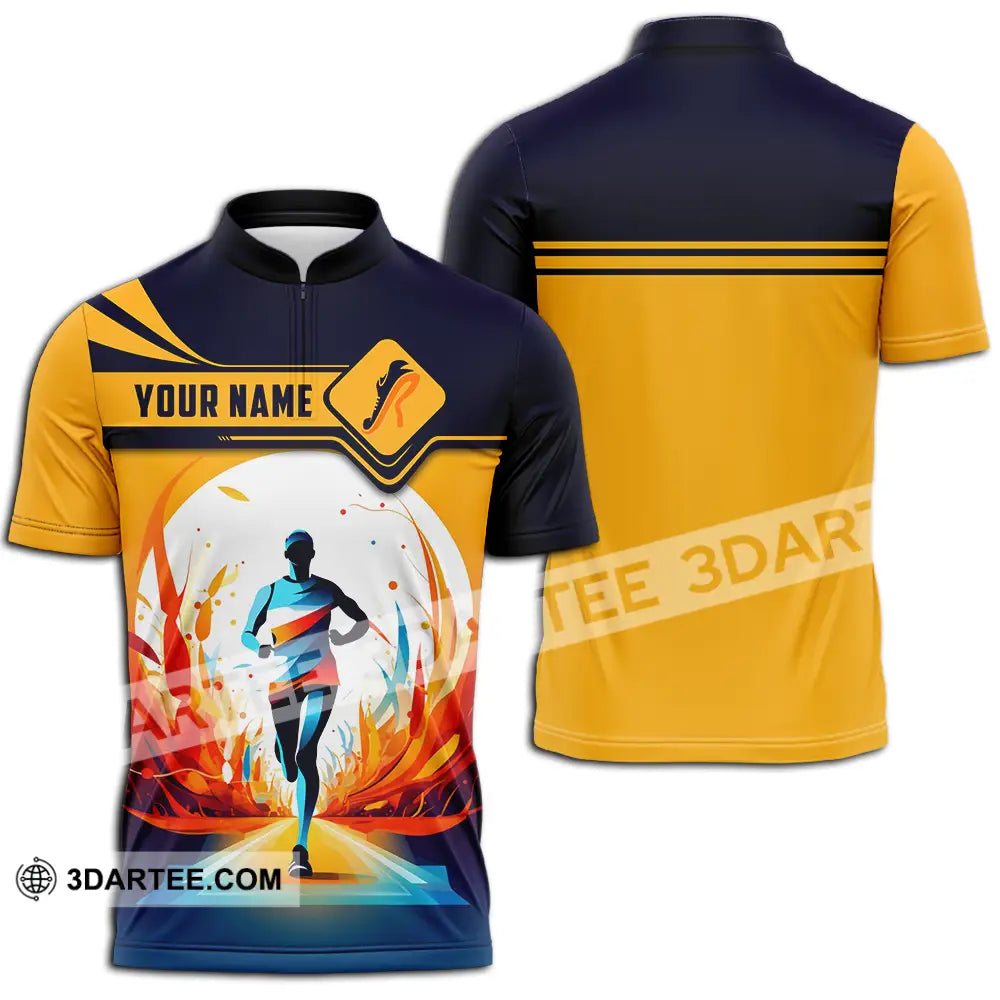 Unisex Shirt - Custom Running 3D Shirt Zipper Polo Shirt / S T-shirt
