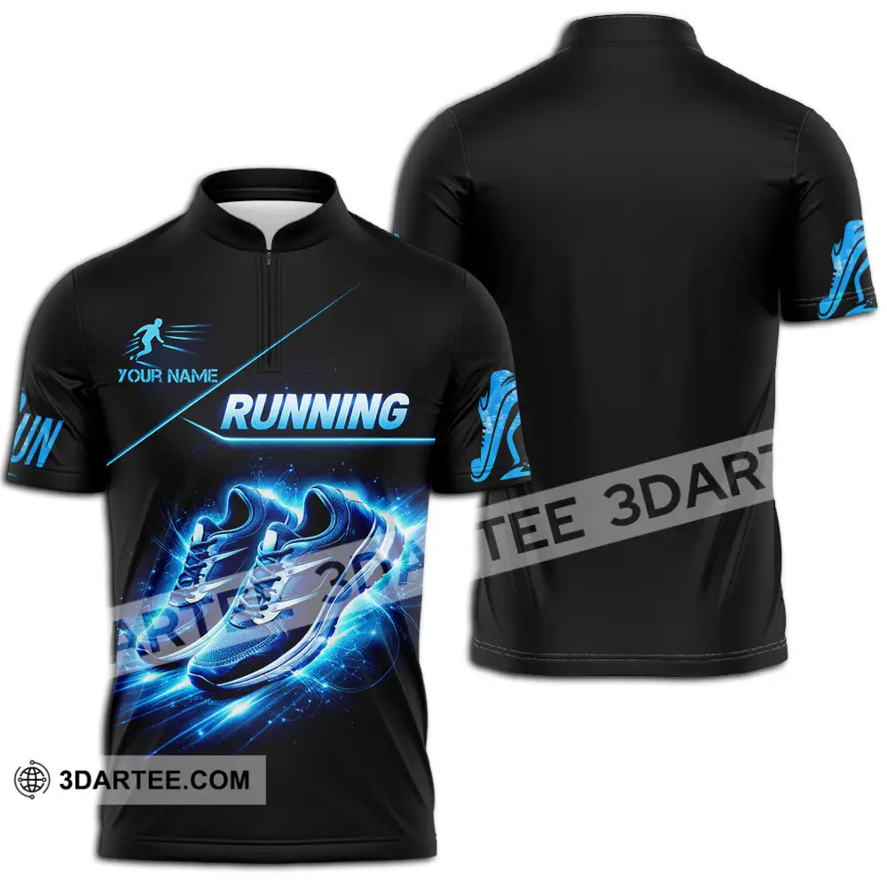 Unisex Shirt - Custom Running 3D Shirt - Zipper Polo Shirt / S - T-shirt