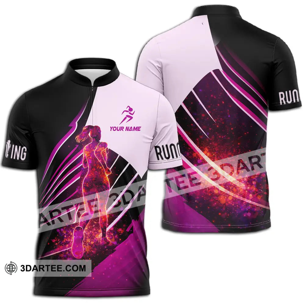Unisex Shirt - Custom Running 3D Shirt Zipper Polo Shirt / S T-shirt