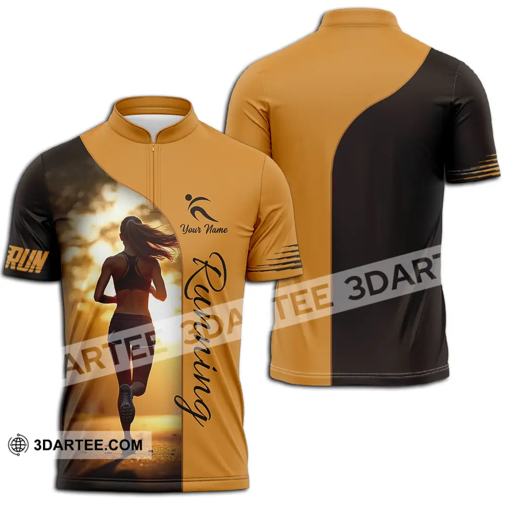 Unisex Shirt - Custom Running 3D Shirt - Zipper Polo Shirt / S - T-shirt