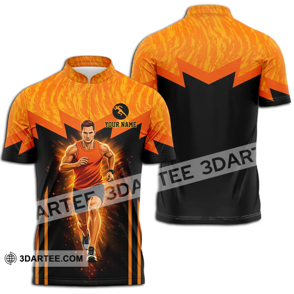 Unisex Shirt - Custom Running 3D Shirt Zipper Polo Shirt / S T-shirt