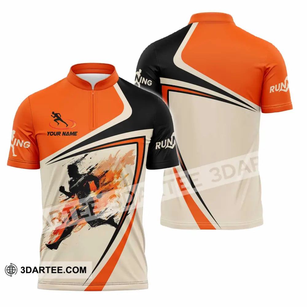 Unisex Shirt - Custom Running 3D Shirt Zipper Polo Shirt / S T-shirt