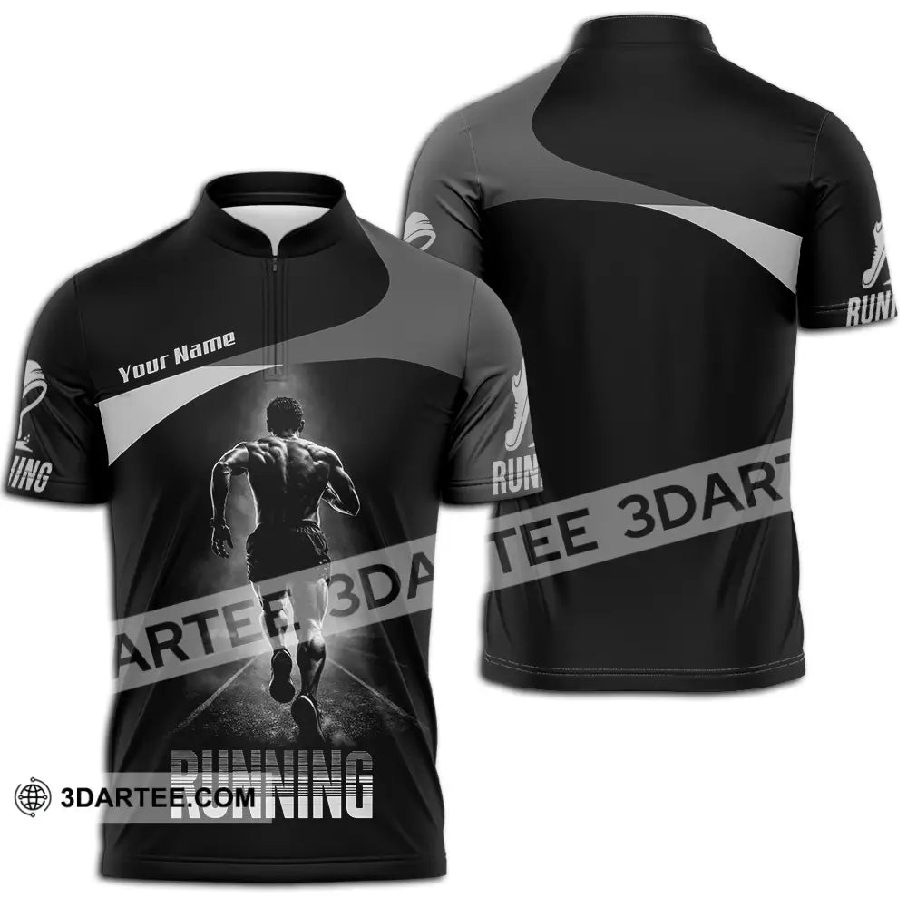 Unisex Shirt - Custom Running 3D Shirt - Zipper Polo Shirt / S - T-shirt