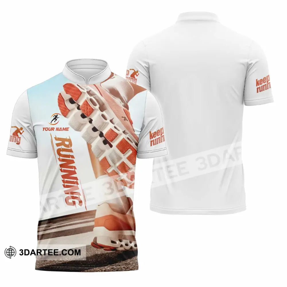Unisex Shirt - Custom Running 3D Shirt Zipper Polo Shirt / S T-shirt